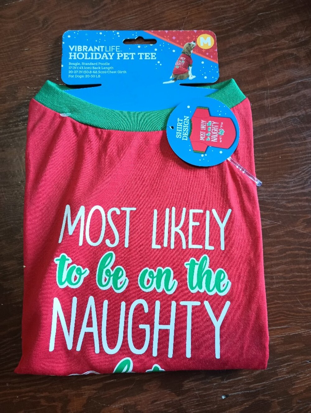 NWT Vibrant Life Christmas Dog T-shirt. Size M